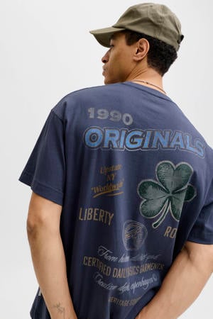 oversized T-shirt met backprint blauw