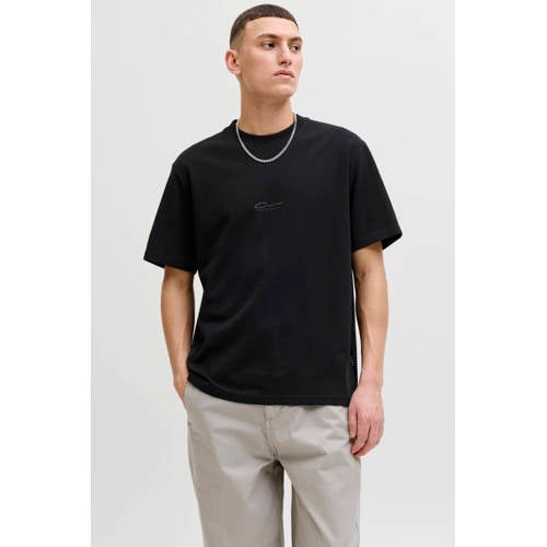 JACK & JONES CORE relaxed T-shirt met backprint zwart afbeelding