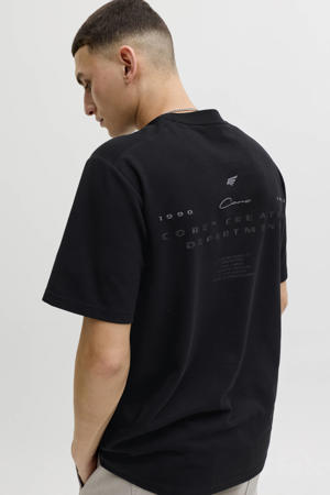 relaxed T-shirt met backprint zwart