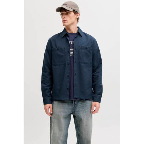 JACK & JONES PREMIUM regular casual overhemd donkerblauw afbeelding
