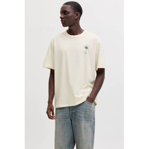 JACK & JONES ORIGINALS oversized T-shirt met backprint ecru afbeelding