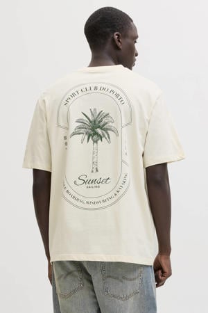 oversized T-shirt met backprint ecru