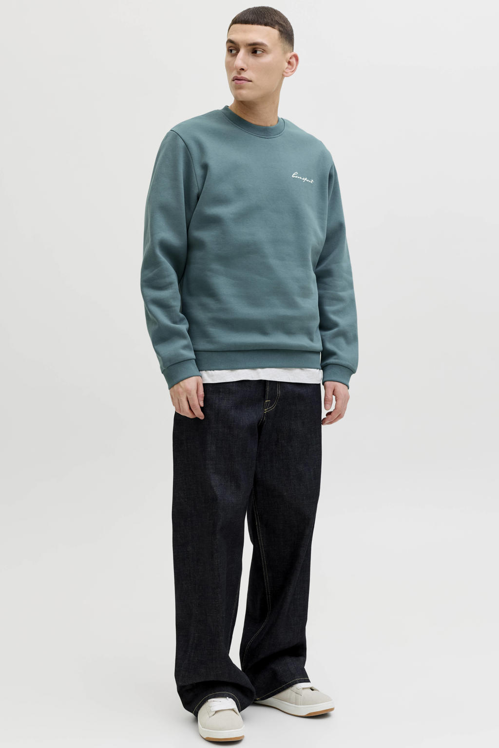 JACK & JONES CORE sweater met backprint blauw