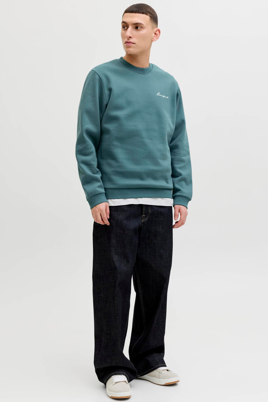 JACK & JONES CORE sweater met backprint blauw