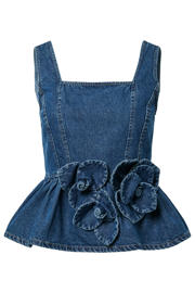 thumbnail: YAS peplum top medium blue denim