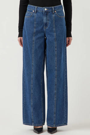 wide leg jeans medium blue denim