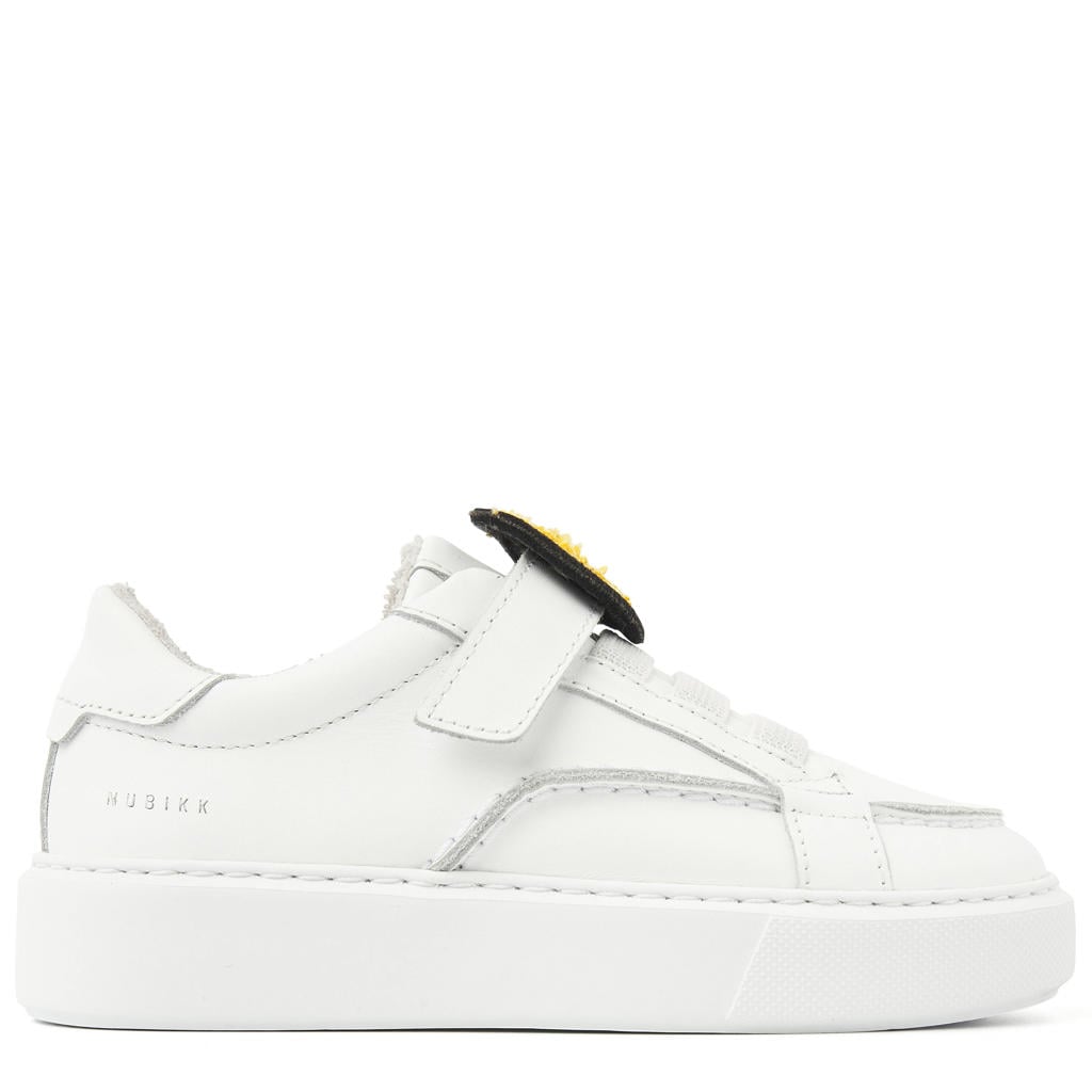 Witte jongens Nubikk Vince Caldera K leren sneakers van suède met klittenband
