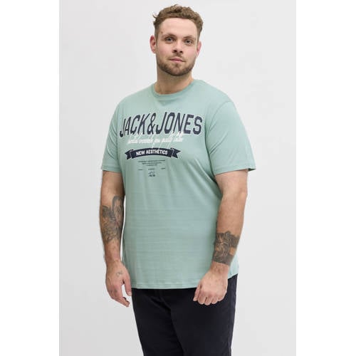 JACK & JONES PLUS SIZE regular T-shirt Plus Size turquoise afbeelding