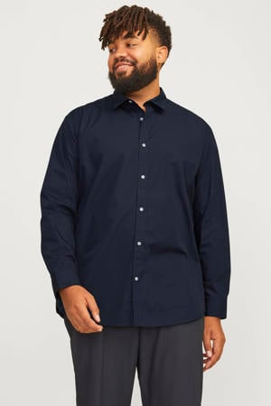 regular zakelijk overhemd Plus Size donkerblauw