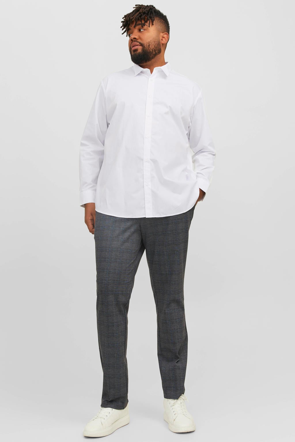 JACK & JONES PLUS SIZE regular zakelijk overhemd Plus Size wit