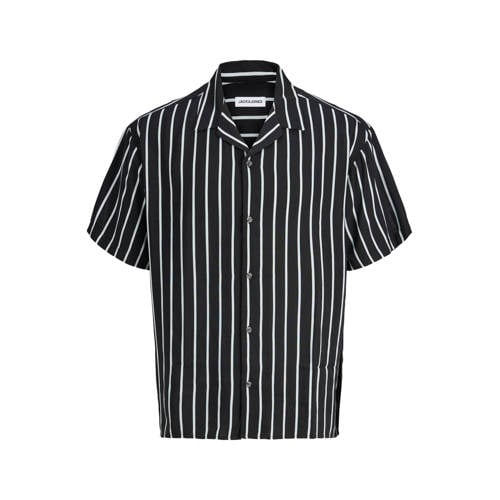 JACK & JONES PLUS SIZE regular gestreepte casual overhemd gebreid Plus Size zwart afbeelding