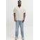 JACK & JONES PLUS SIZE regular gestreepte casual overhemd gebreid Plus Size ecru