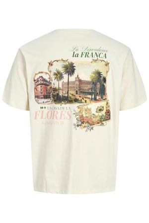 regular T-shirt met backprint Plus Size ecru