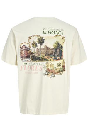regular T-shirt met backprint Plus Size ecru