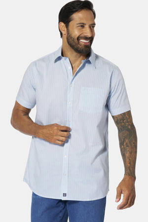loose gestreepte casual overhemd Plus Size lichtblauw
