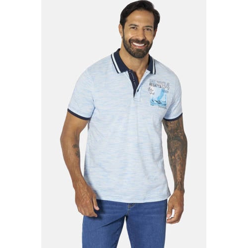 Jan Vanderstorm regular polo Plus Size GILGI lichtblauw afbeelding