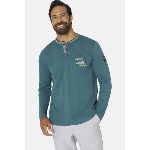 Jan Vanderstorm longsleeve Plus Size KESTER petrol afbeelding