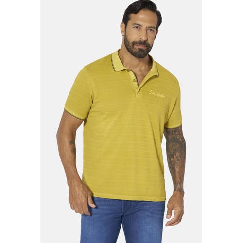 Jan Vanderstorm regular gestreepte polo Plus Size WERNHARD olijfgroen afbeelding