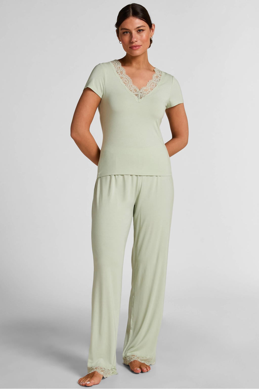 Hunkemöller pyjama set lichtgroen