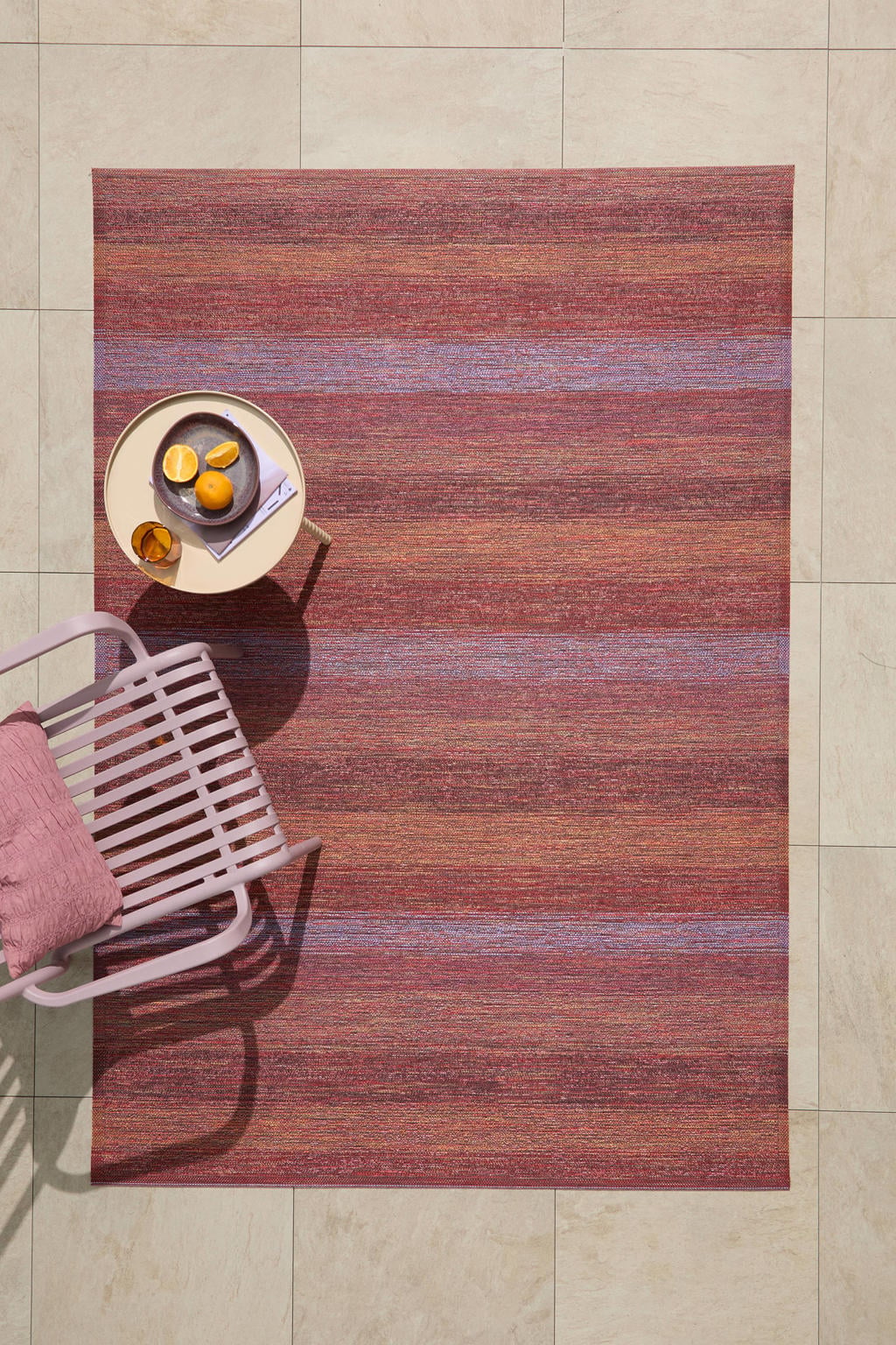 NOUS Living binnen- en buitenvloerkleed rood/roze/oranje (230x160 cm)