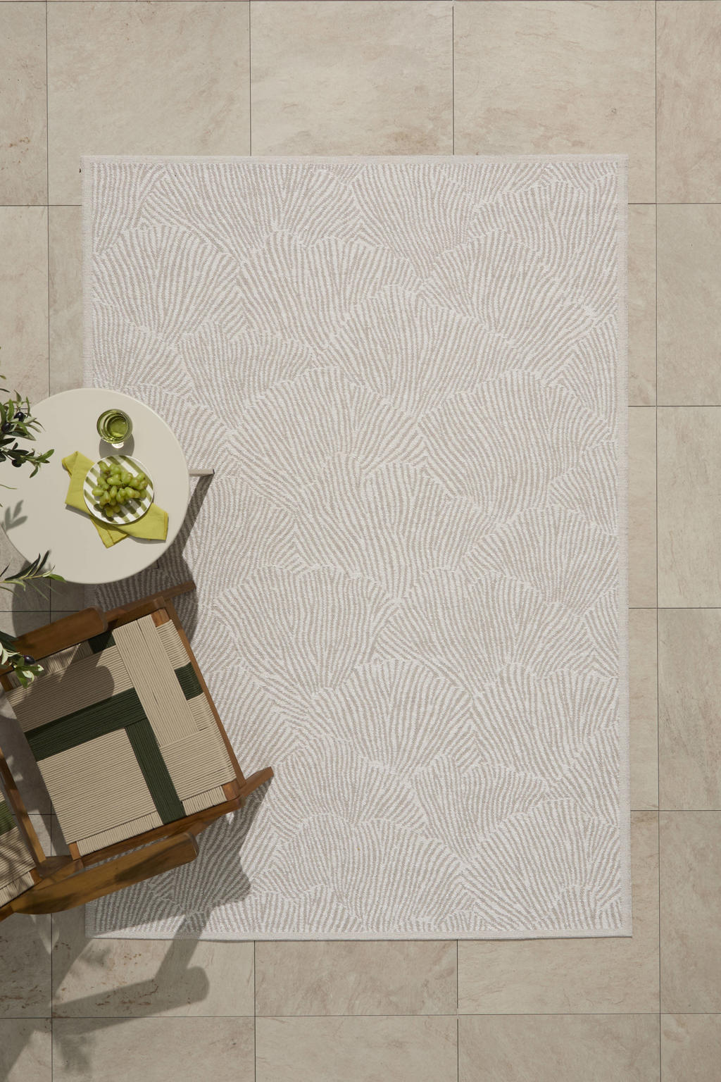NOUS Living binnen- en buitenvloerkleed zand/off white (230x160 cm)