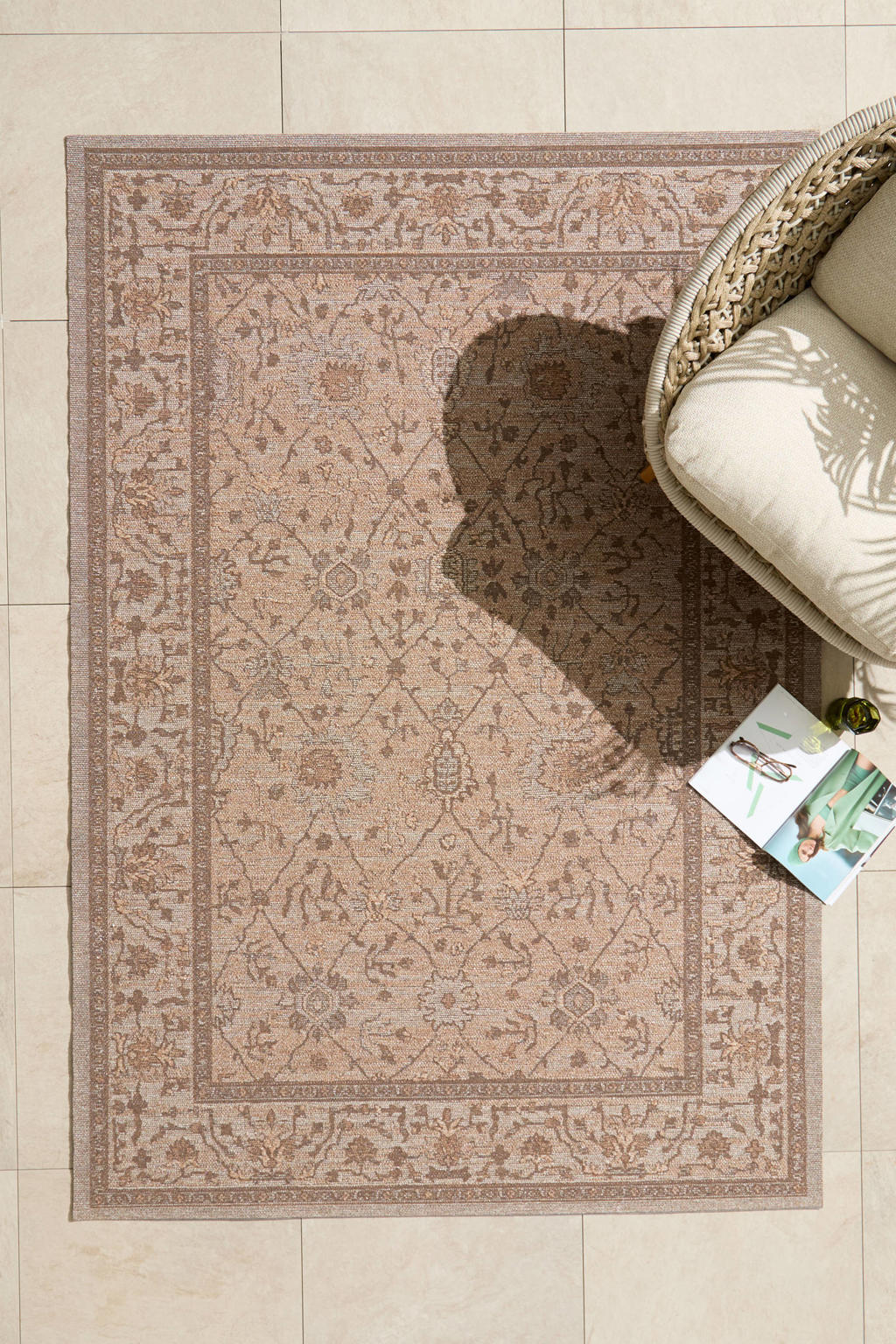 NOUS Living binnen- en buitenvloerkleed Golan donkerbruin (230x160 cm)