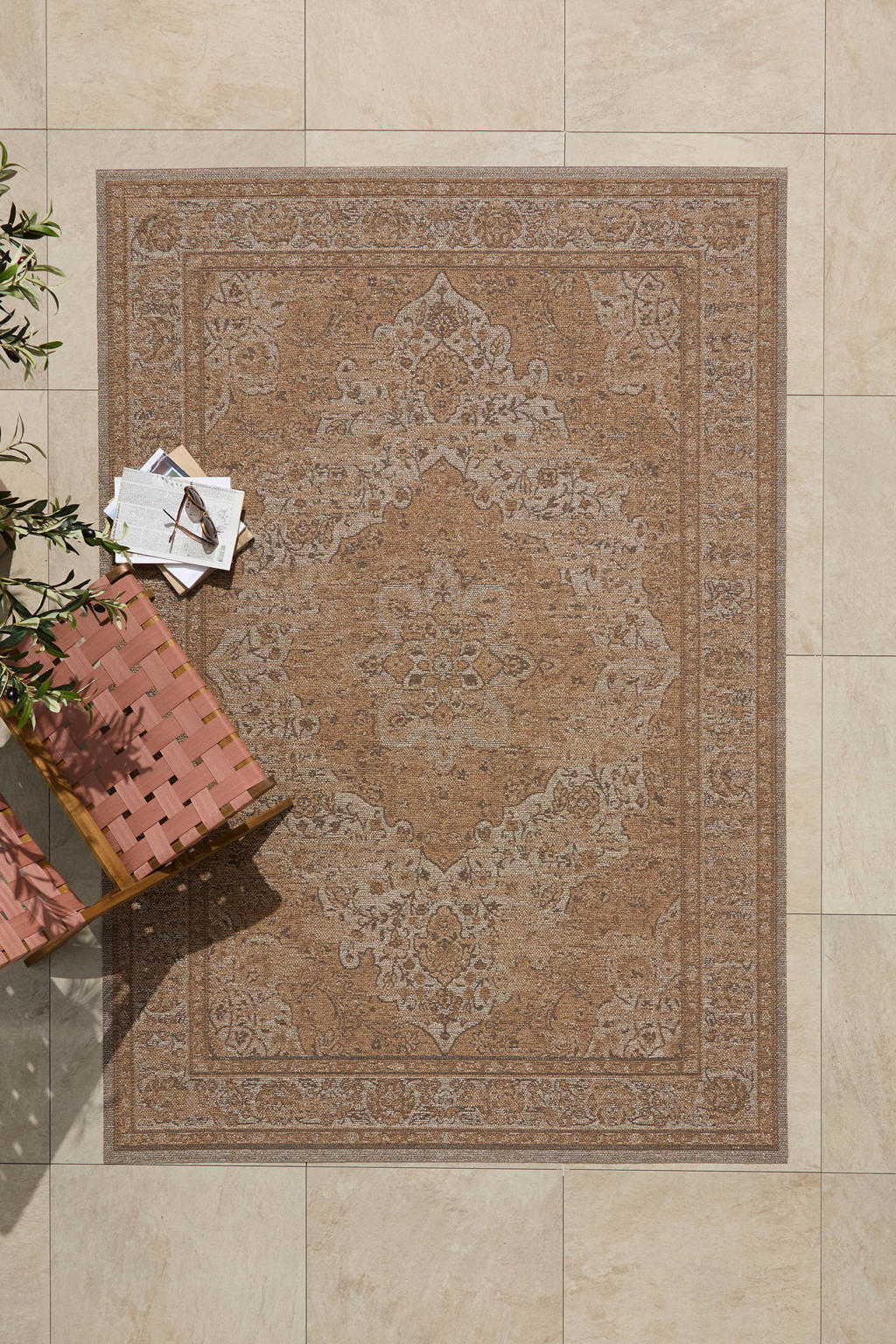 NOUS Living binnen- en buitenvloerkleed bruin (230x160 cm)