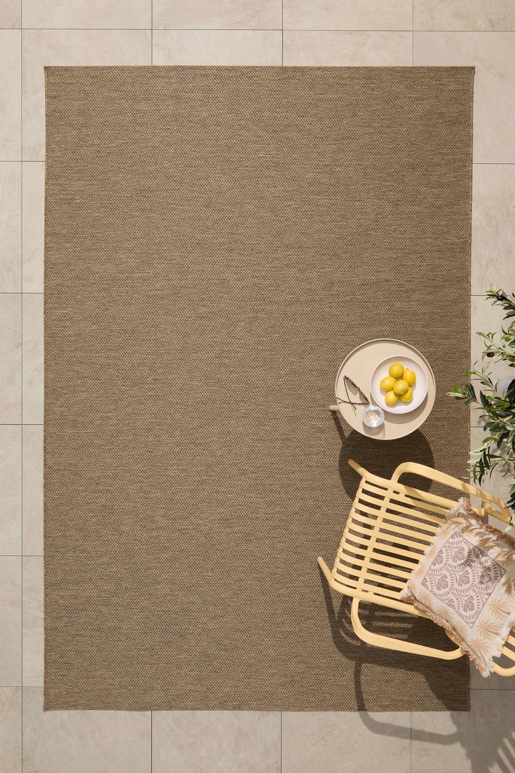 NOUS Living binnen- en buitenvloerkleed bruin (290x200 cm)