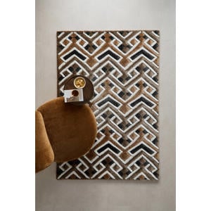 vloerkleed bruin/zwart (230x160 cm)