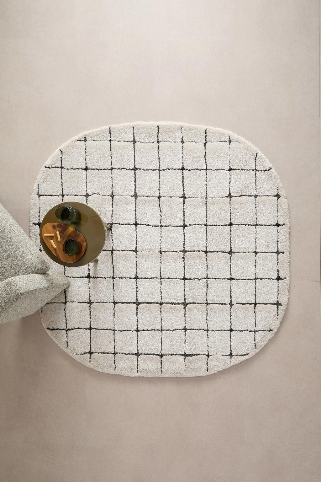 Studio LIVIT vloerkleed off white/antraciet (Ø160)