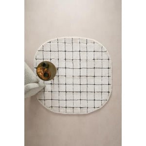 vloerkleed off white/zwart (Ø160)