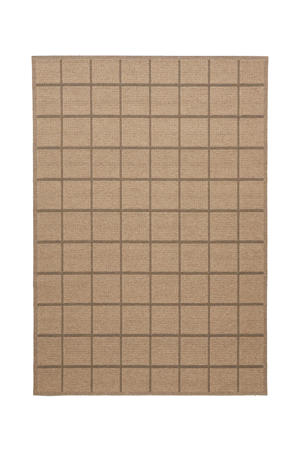 binnen- en buitenvloerkleed ruit bruin (290x200 cm)