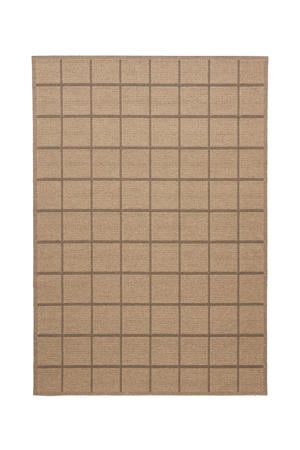 binnen- en buitenvloerkleed ruit bruin (290x200 cm)