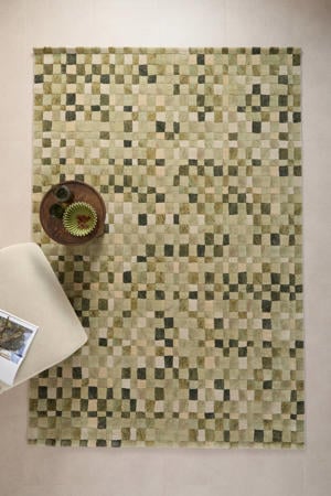 vloerkleed groen/zwart (290x200 cm)