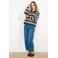 LOLALIZA gestreepte pullover donkerbruin