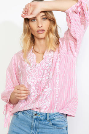 gestreepte blouse roze