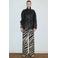 Mango wide leg regular waist broek zwart