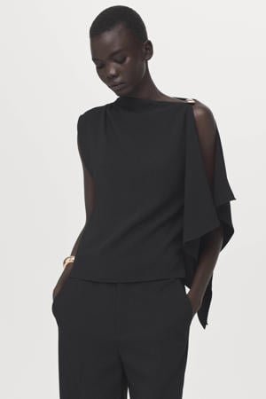 mouwloze top zwart