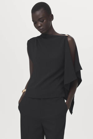 mouwloze top zwart