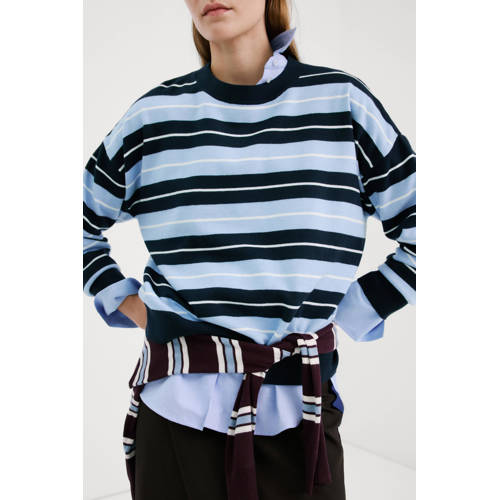 Mango gestreepte pullover blauw afbeelding