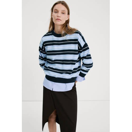 Mango gestreepte pullover blauw afbeelding
