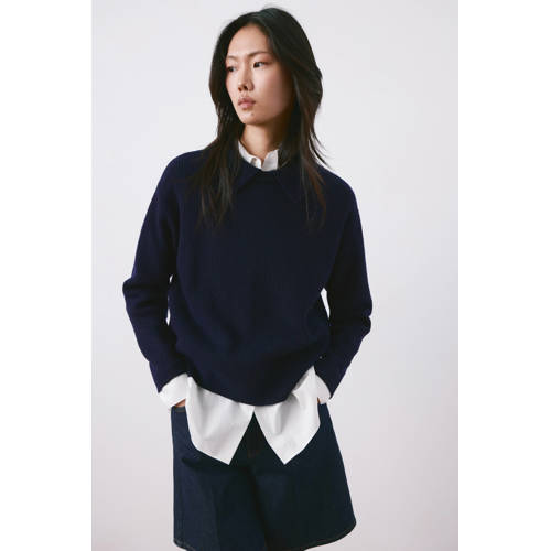 Mango pullover donkerblauw afbeelding