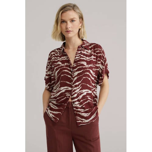 WE Fashion blouse donkerrood afbeelding