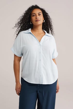 gestreepte blouse lichtblauw