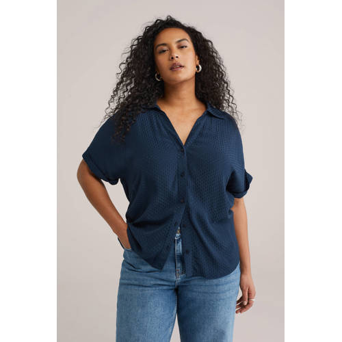 WE Fashion blouse donkerblauw afbeelding