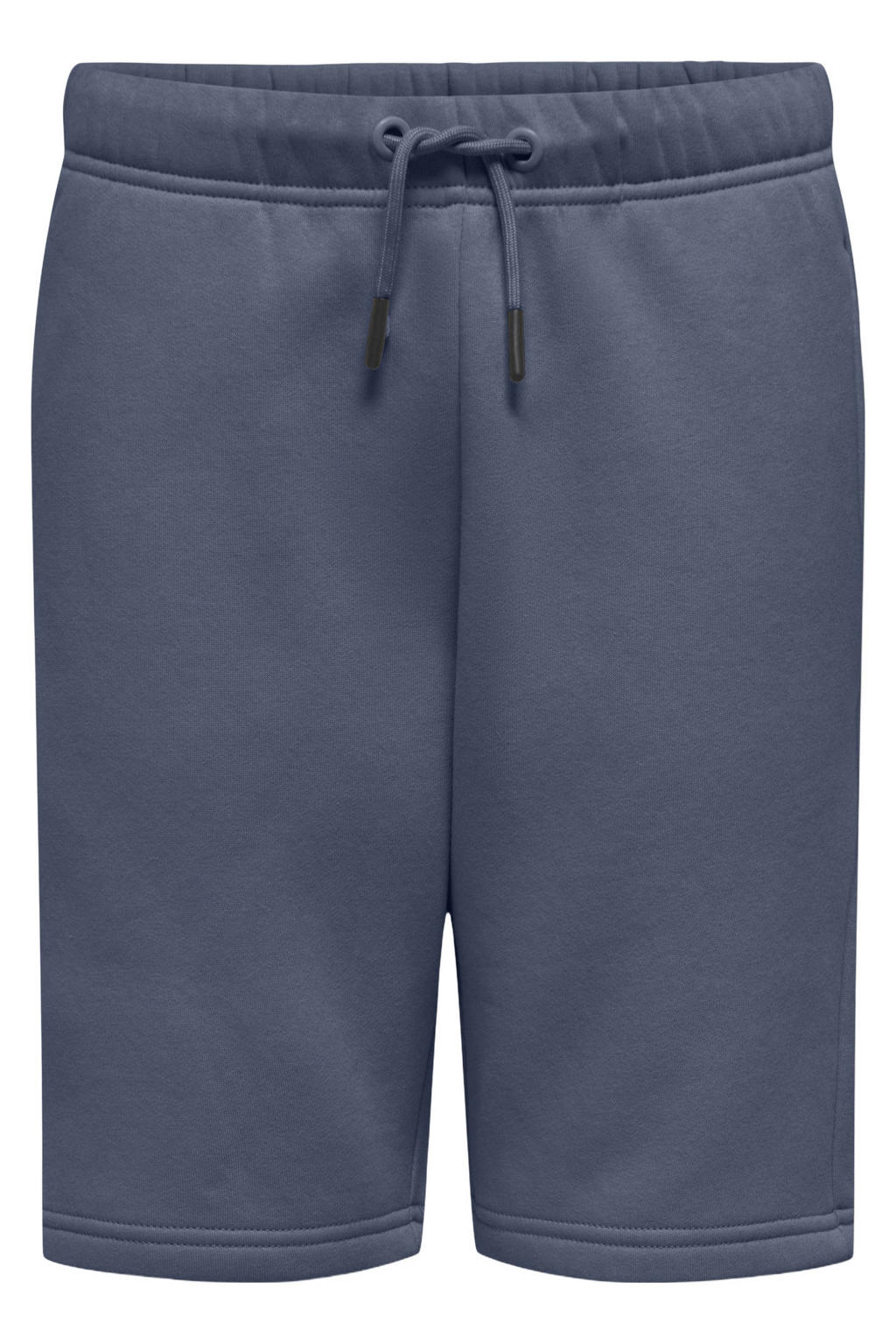 Grijsblauwe jongens ONLY & SONS JUNIOR regular sweatshort blauw met elastische tailleband met koord en effen