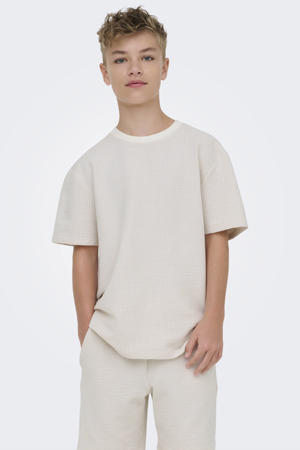 T-shirt met textuur ecru