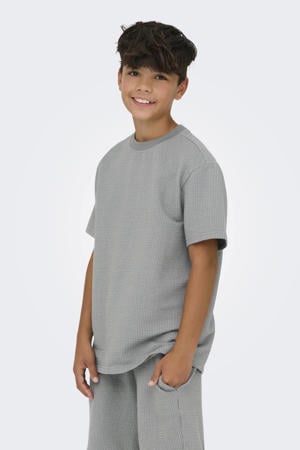 T-shirt met textuur grijs