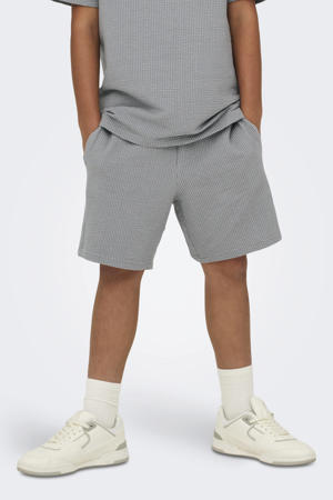 regular casual short grijs met textuur