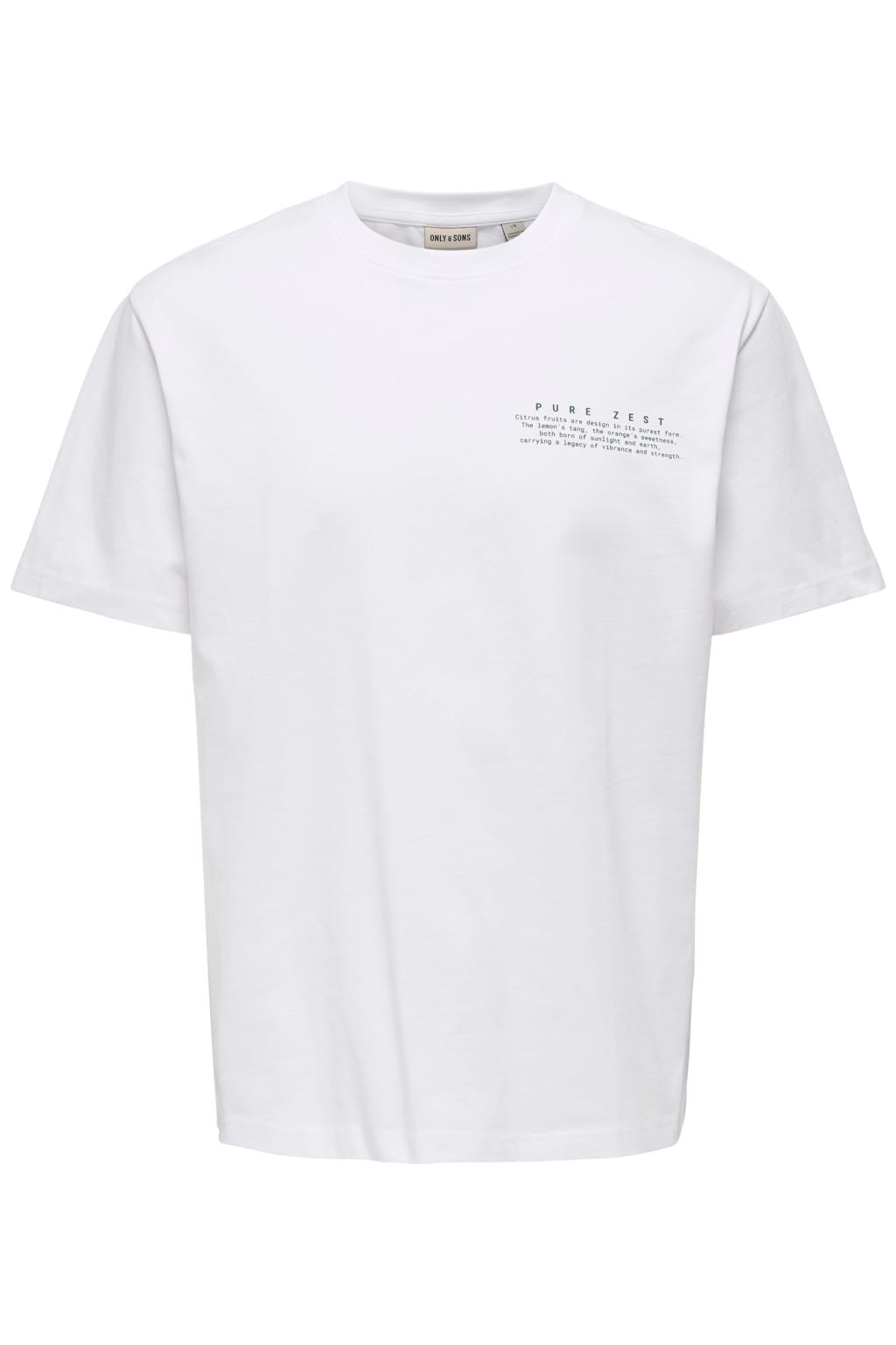 Wit, geel en oranje jongens ONLY & SONS JUNIOR T-shirt van katoen met backprint, korte mouwen en ronde hals